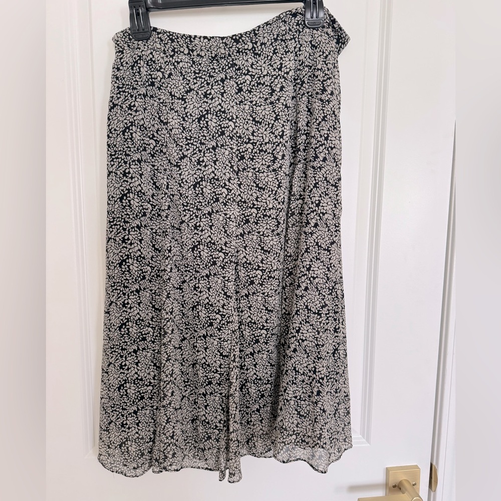 Bay Studio Floral Black and Tan Skirt